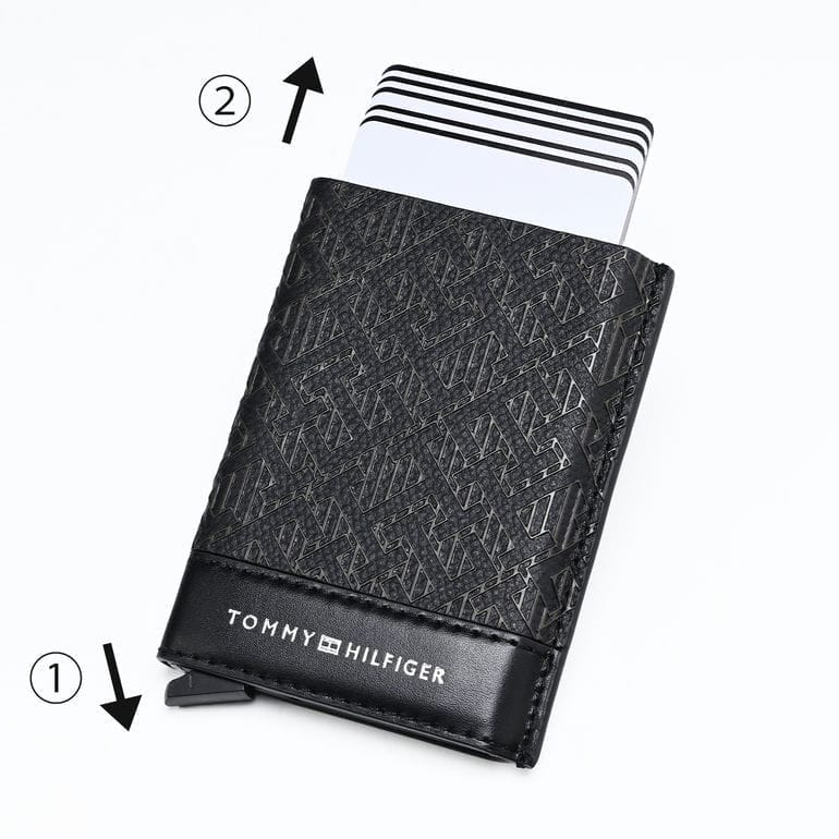 【名入れ可有料】高品質ヨーロッパ輸入モデル トミーヒルフィガー TOMMY HILFIGER カードケース カードホルダー モノグラム METAL CC HOLDER ブラック AM0AM12783 BDS BLACK【スペシャルラッピング660円(別売り)】