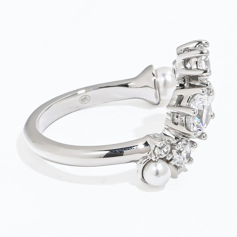 スワロフスキー SWAROVSKI リング 指輪 11号 Constella コンステラ オープンリング クリスタルパール クリア シルバー 5705598 ジュエリー【スペシャルラッピング660円(別売り)】