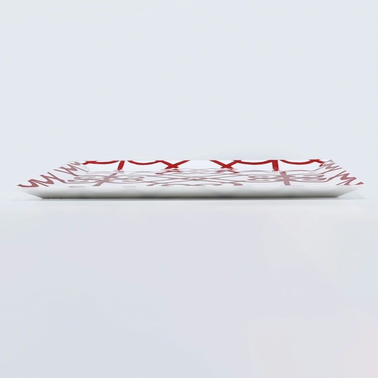 エルメス HERMES ガダルキヴィール プレート レッド　角皿　スクエア エルメス（HERMES） ガダルキヴィール プレートスクエア 15×15cm No3