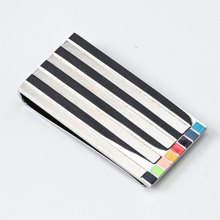 ポールスミス Paul Smith マネークリップ マルチストライプ エッチング シルバー MONE EETCH 97 名入れ可有料【スペシャルラッピング660円(別売り)】