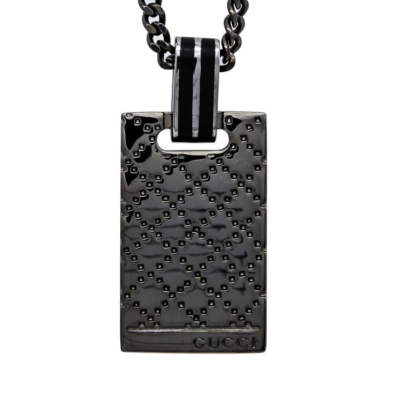 グッチ GUCCI ネックレス ペンダント ジュエリー メンズ レディース ディアマンティッシマ ウルトラブラック パラディウム 925 ロゴ 341899 J8410 8131 名入れ可有料【スペシャルラッピング660円(別売り)】