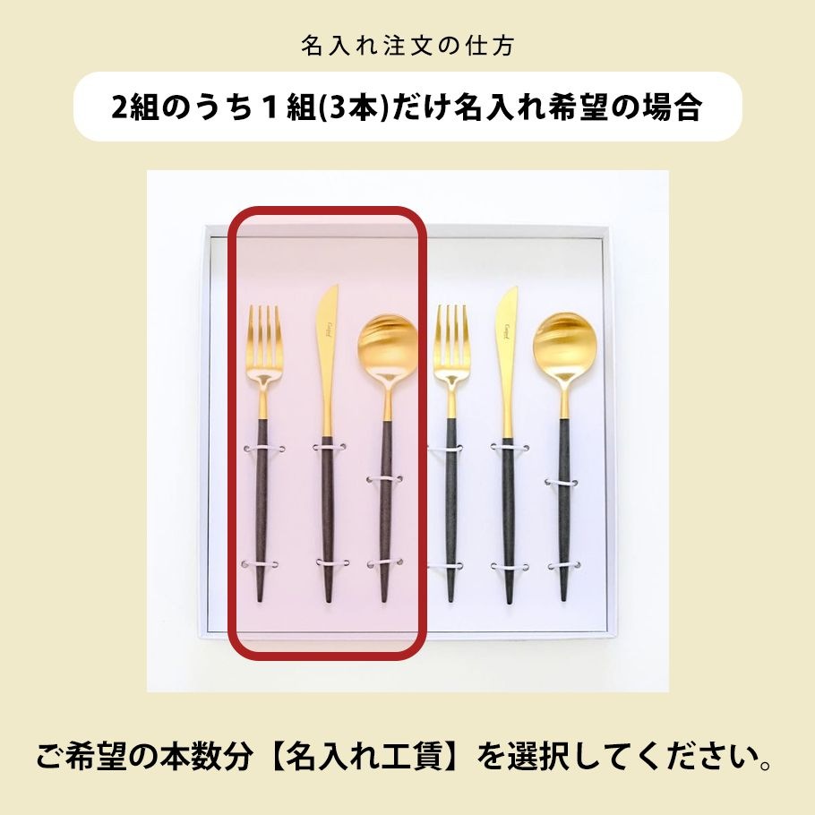 クチポール Cutipol GOA ゴア ブラック/ゴールド 6点セット デザート ナイフ フォーク スプーン 洋食器【名入れ対応】【スペシャルラッピング660円(別売り)】