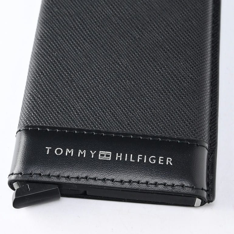 【名入れ可有料】高品質ヨーロッパ輸入モデル トミーヒルフィガー TOMMY HILFIGER カードケース カードホルダー キーリング ギフトセット サフィアーノ METAL CC AND KEY FOB メンズ ブラック AM0AM13127 BDS BLACK【スペシャルラッピング660円(別売り)】