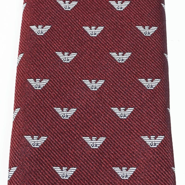 【名入れ可有料】エンポリオ アルマーニ EMPORIO ARMANI ネクタイ メンズ 大剣幅7.5cm シルク100% イーグルロゴ ボルドー MADE IN ITALY 340075 3R616 00276<br>【スペシャルラッピング660円(別売り)】