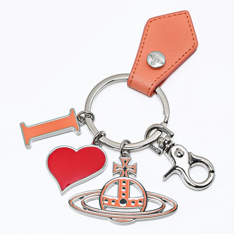 ヴィヴィアンウエストウッド Vivienne Westwood キーリング キーホルダー レディース サフィアーノ I LOVE ORB オレンジ系 82030082 S000B LA ORANGE F401 チャーム【スペシャルラッピング660円(別売り)】