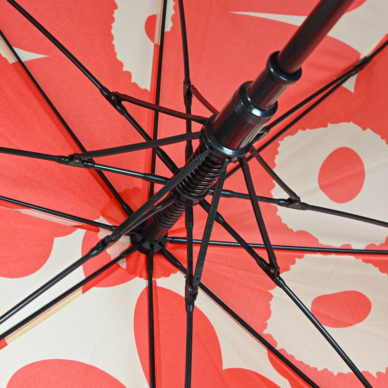マリメッコ marimekko 傘 長傘 アンブレラ ジャンプ傘 雨傘 スティック ウニッコ コーラルレッド 94137 094137 383 北欧雑貨 北欧デザイン