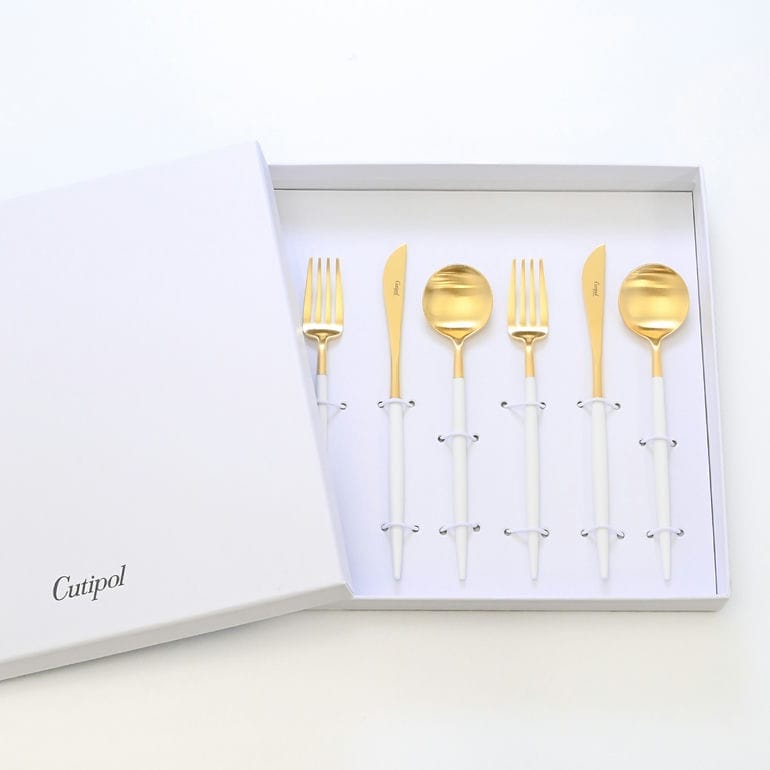 クチポール Cutipol GOA ゴア ホワイト/ゴールド 6点セット デザート