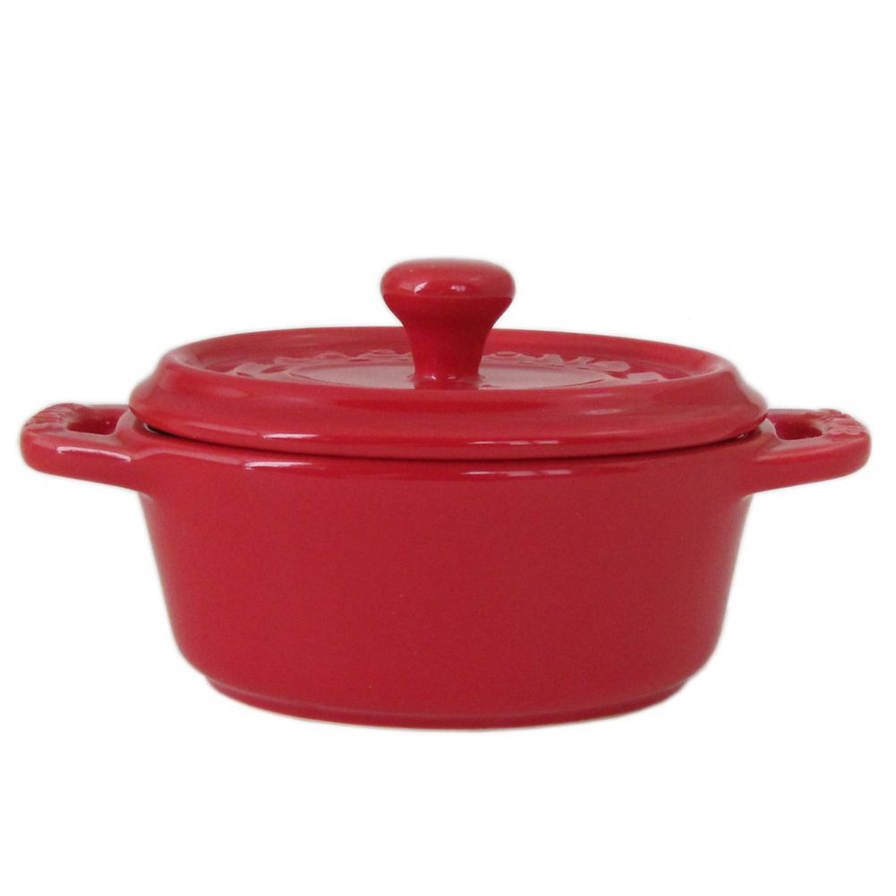 ストウブ staub 鍋 セラミック 11cm ミニココット オーバル チェリー