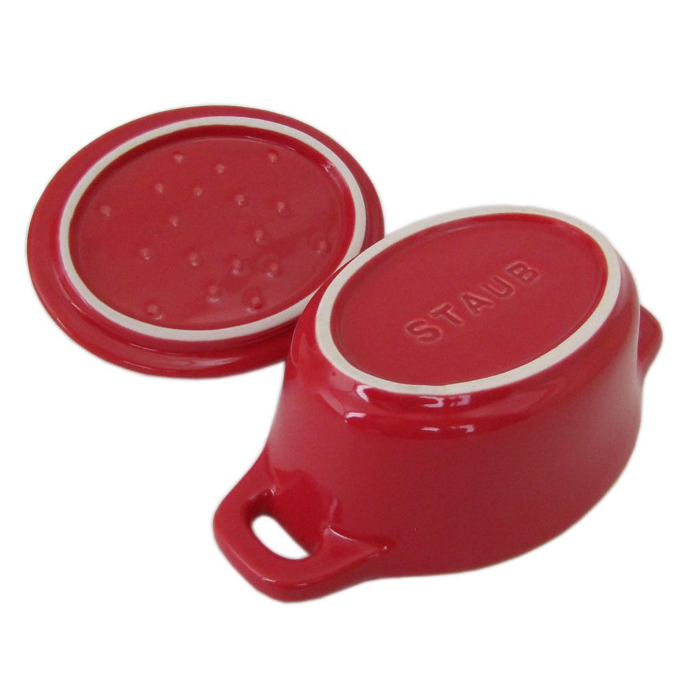 ストウブ staub 鍋 セラミック 11cm ミニココット オーバル チェリー