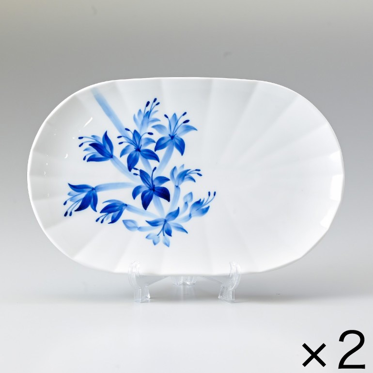 2個セット ロイヤルコペンハーゲン ブロムスト プレート ホスタ オーバルディッシュ 15cm 1025333（2901372） 北欧食器 洋食器 ROYAL COPENHAGEN【スペシャルラッピング660円(別売り)】