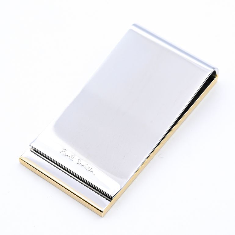 ポールスミス Paul Smith マネークリップ シグネチャーロゴ ネイビー MONE/KLOGO 47 名入れ可有料