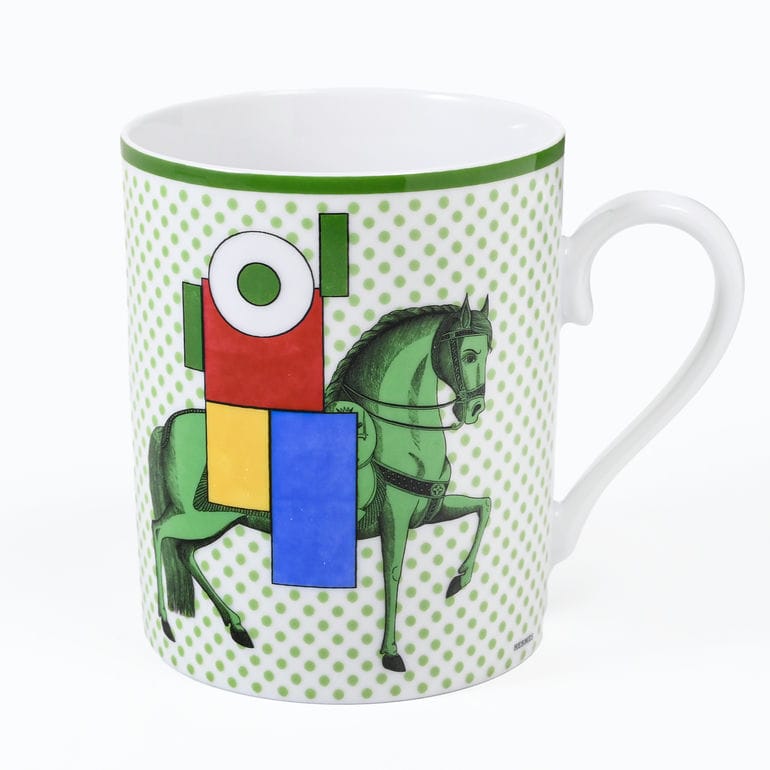 エルメス HERMES マグカップ 300ml Cavalier en Formes カヴァリエ・アン・フォルム グリーン 59331P 059331P 限定 洋食器 高級 【スペシャルラッピング660円(別売り)】