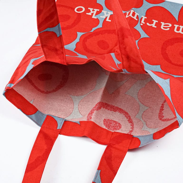 マリメッコ marimekko トートバッグ ヴァンカ Vankka ウニッコ ファブリックバッグ レディース レッド ライトブルー 95321 095321 537 北欧雑貨 北欧デザイン