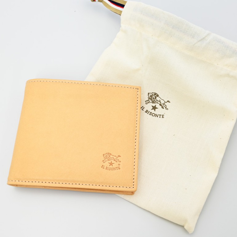 イルビゾンテ IL BISONTE 財布 二つ折り財布 メンズ バケッタレザー NATURAL ナチュラル ヌメ C0487MP 120【スペシャルラッピング660円(別売り)】