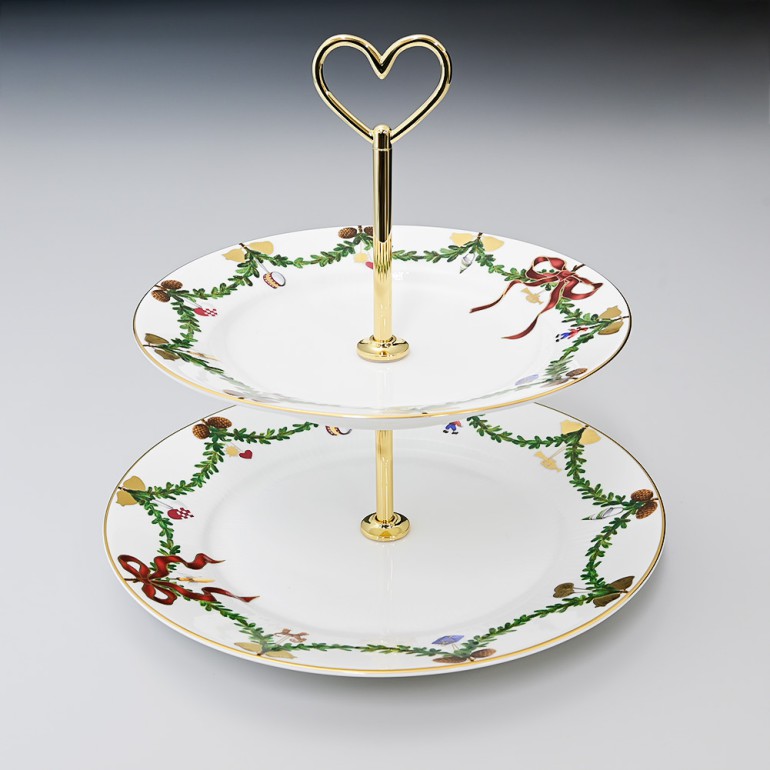 ロイヤルコペンハーゲン スターフルーテッド アフタヌーンティー スタンド クリスマス デザートスタンド 2段 2503428 日本未発売 1017446 北欧食器 洋食器 名入れ可有料 【スペシャルラッピング1100円(別売り)】