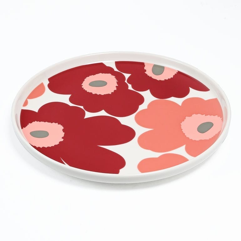【名入れ可有料】マリメッコ marimekko プレート 20cm ウニッコ ダークチェリー サーモンレッド 73598 073598 133 中皿 洋食器 テーブルウェア 北欧食器 北欧デザイン 【スペシャルラッピング660円(別売り)】