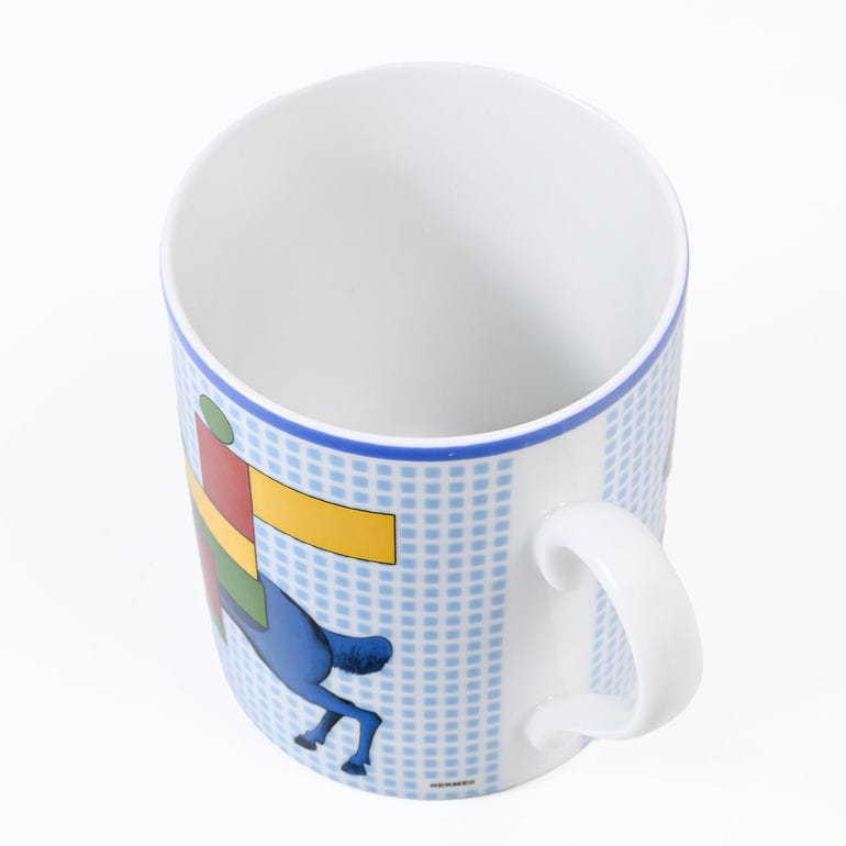 エルメス HERMES マグカップ ペア 2個セット 300ml Cavalier en Formes カヴァリエ・アン・フォルム ブルー グリーン 59431P P059431P 059431P 限定 洋食器 高級  【スペシャルラッピング660円(別売り)】