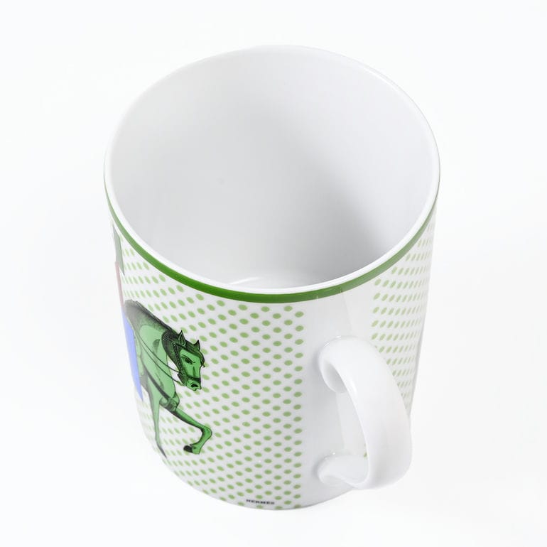エルメス HERMES マグカップ ペア 2個セット 300ml Cavalier en Formes カヴァリエ・アン・フォルム ブルー グリーン 59431P P059431P 059431P 限定 洋食器 高級  【スペシャルラッピング660円(別売り)】