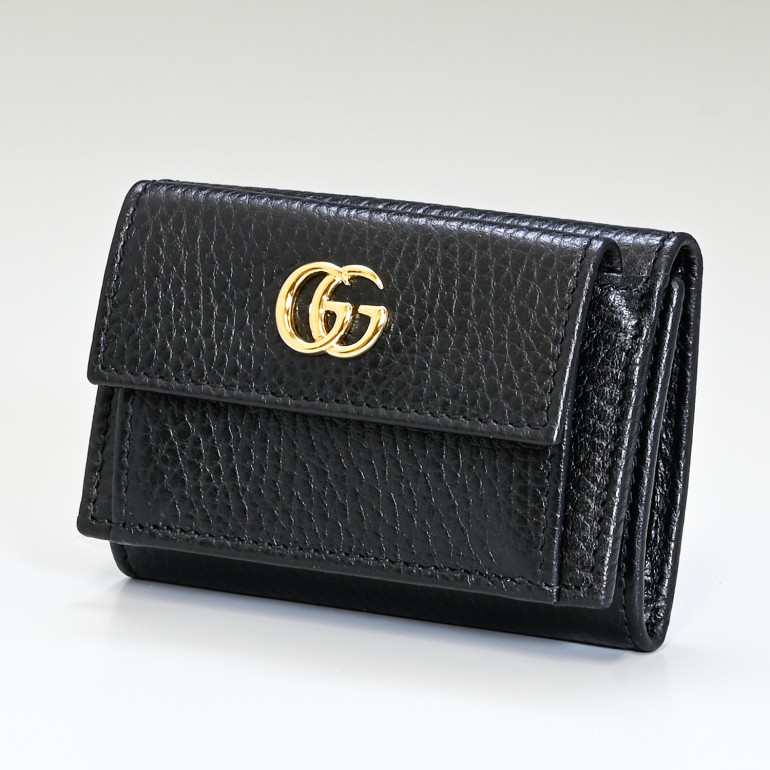 グッチ GUCCI 財布 三つ折財布 レディース ミニ財布 ミニウォレット スマートウォレット GGマーモント ブラック 523277 CAO0G 1000 【スペシャルラッピング660円(別売り)】