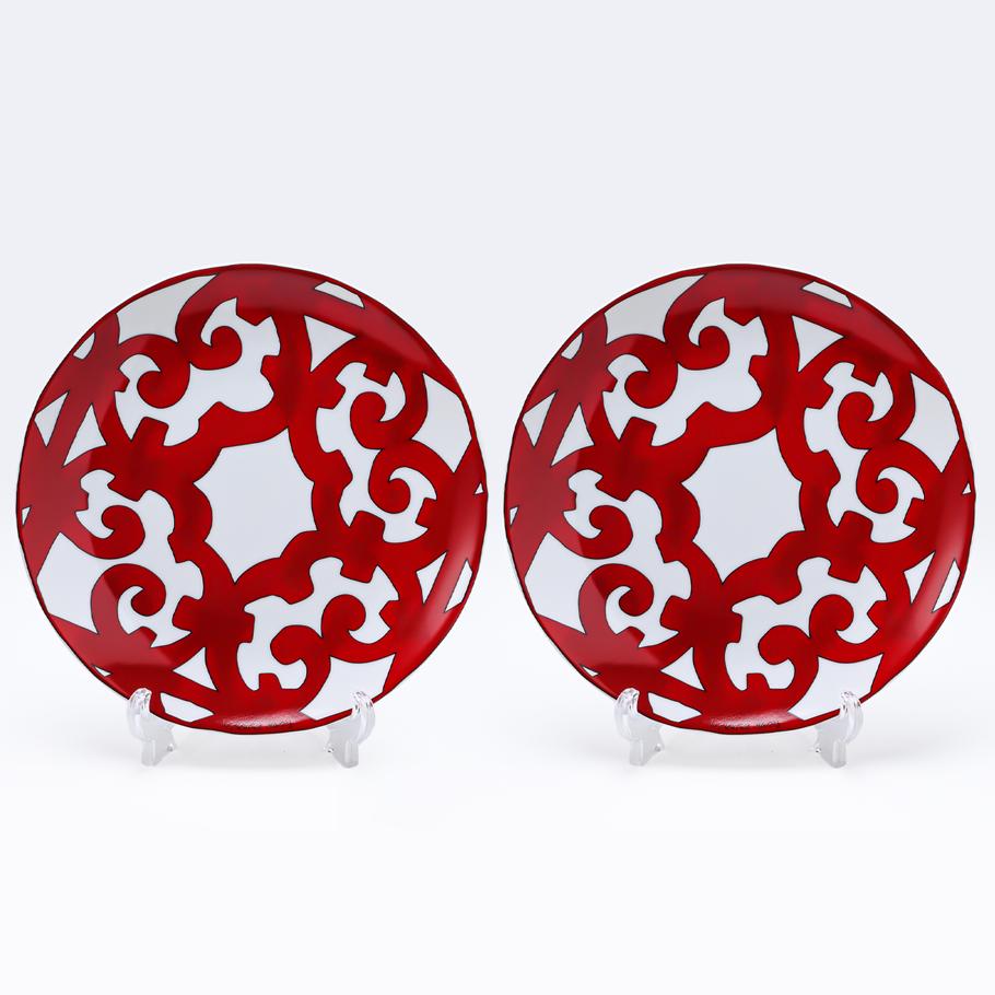 エルメス HERMES ブレッド＆バタープレート 17cm ペア ガダルキヴィール レッド No3 011212P2 小皿 洋食器 名入れ可有料  【スペシャルラッピング660円(別売り)】