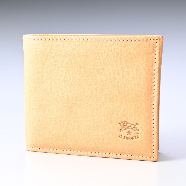 イルビゾンテ IL BISONTE 財布 二つ折り財布 メンズ レディース バケッタレザー ナチュラル ヌメ SBW007PV0005NA106N(C0487MP 120N) 名入れ可有料 箔押し【スペシャルラッピング660円(別売り)】