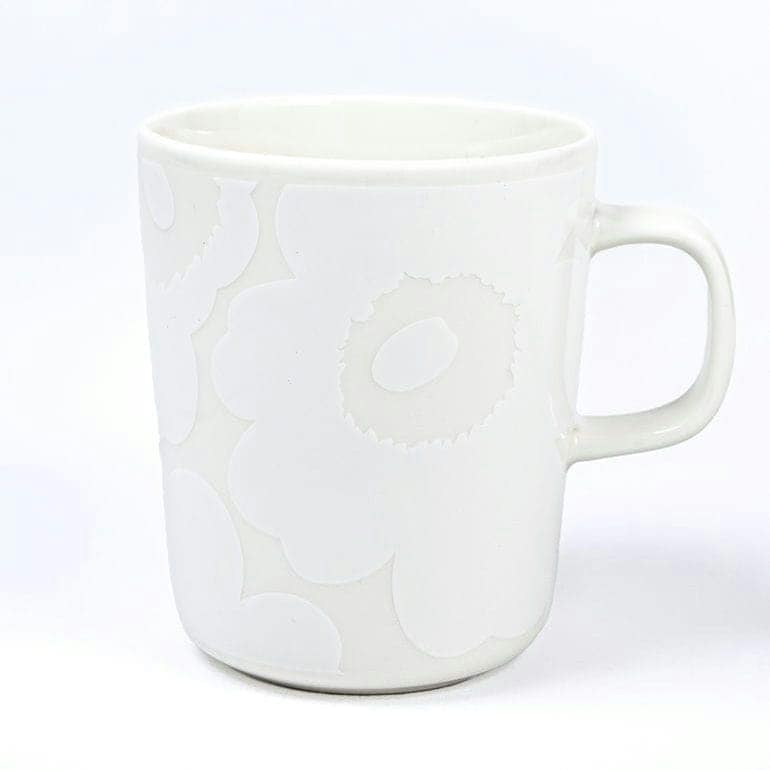 マリメッコ marimekko マグカップ コップ 250ml Oiva Unikko ウニッコ ナチュラルホワイト×ホワイト 072585 100 北欧食器 洋食器【スペシャルラッピングB対応(別売り)】