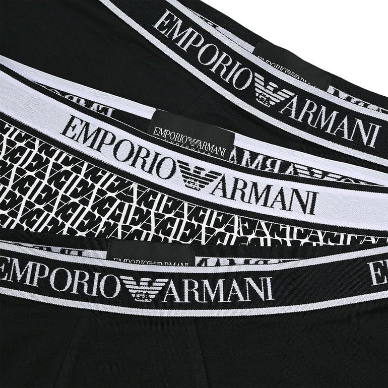 エンポリオ アルマーニ EMPORIO ARMANI 下着 アンダーウェア ボクサーパンツ 無地 EAロゴ 3パック 全4サイズ メンズ グレー ブラック 112130 4R717 35421 MADE IN ITALY