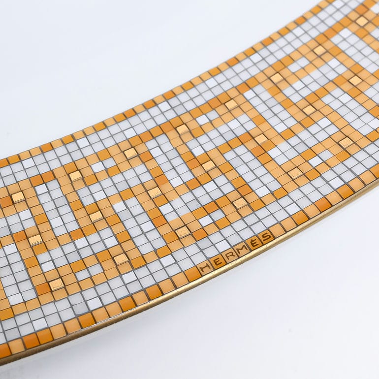 エルメス HERMES モザイク ヴァンキャトル ゴールド オーバルプレート