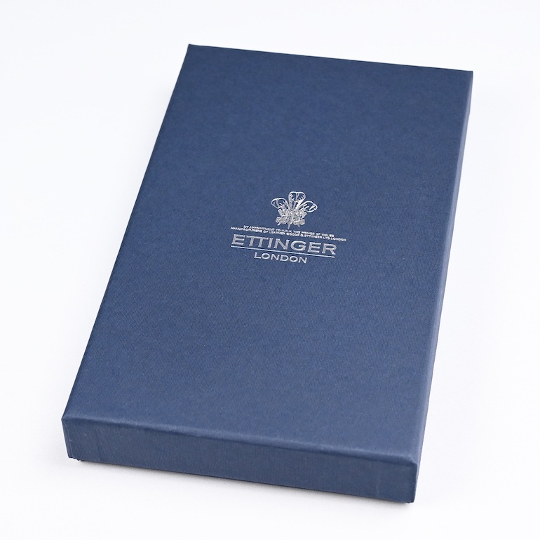 エッティンガー ETTINGER 財布 長札 長財布 小銭入れナシ メンズ ブライドルレザー バイカラー BH806AJR NAVY ネイビー  箔押し名入れ可有料 【スペシャルラッピング660円(別売り)】