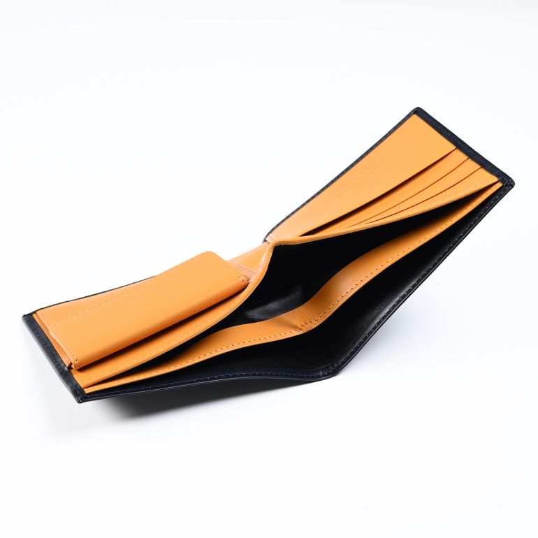 エッティンガー ETTINGER 二つ折り財布 メンズ ブライドルレザー バイカラー BH141JR NAVY ネイビー 箔押し名入れ可有料 【スペシャルラッピング660円(別売り)】