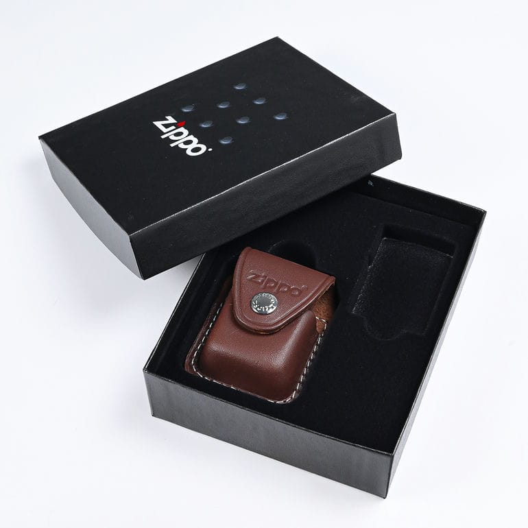 【箔押し名入れ可有料】ZIPPO ジッポー 純正ギフトケース 革ポーチ 純正アクセサリー ブラウン LPGS クリップ留めタイプ ネーム入れ 名前入れ シンプル 喫煙具 煙草 たばこ 名入れギフト おしゃれ【スペシャルラッピング660円(別売り)】