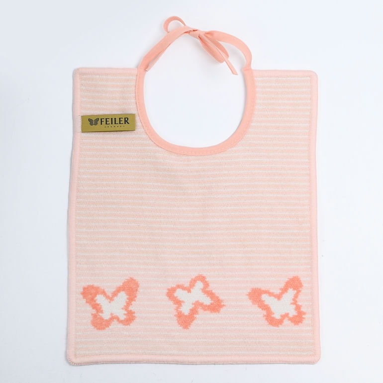 フェイラー FEILER スタイ よだれかけ ビブ 30cm×25cm リボン結びタイプ ミーア ピーチ 男の子用 女の子用 ネコポス限定 送料無料<br>【スペシャルラッピング660円(別売り)】