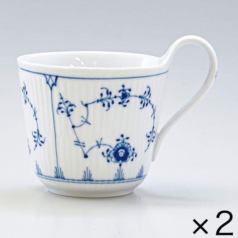 2個セット ロイヤルコペンハーゲン ブルーフルーテッド プレイン ハイハンドルマグカップ 330ml 1101090 1017175 北欧食器 洋食器 ROYAL COPENHAGEN【スペシャルラッピング660円(別売り)】
