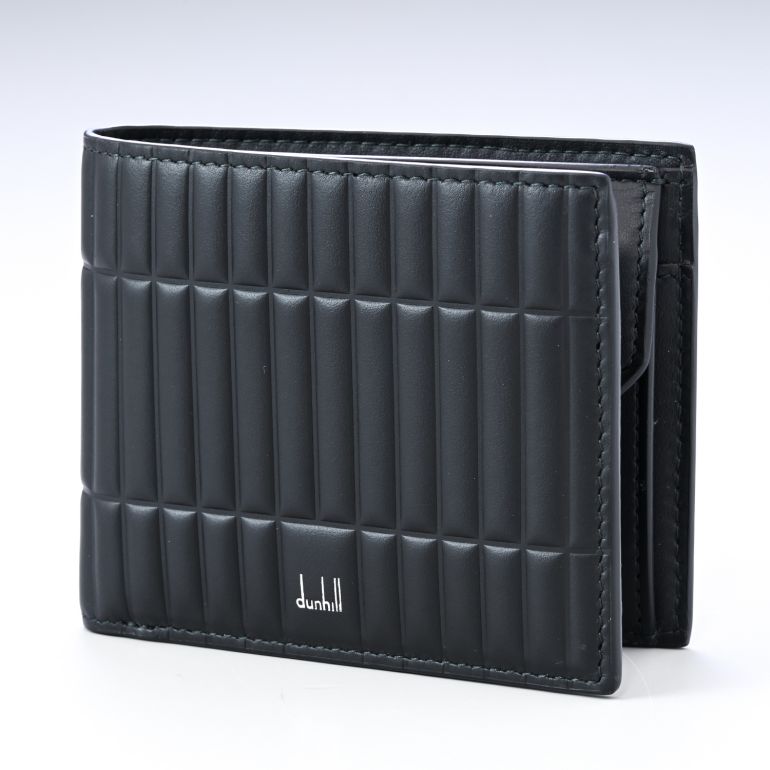 ダンヒル dunhill 二つ折り財布 財布 メンズ ROLLAGAS ローラガス ブラック 22F2320RA001 名入れ可有料 箔押し<br>【スペシャルラッピング660円(別売り)】