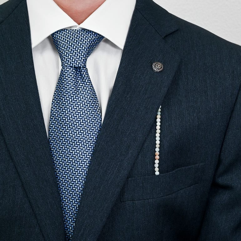 モンアート MONART ラペルピン メンズ チェーン型 ナチュラルストーン