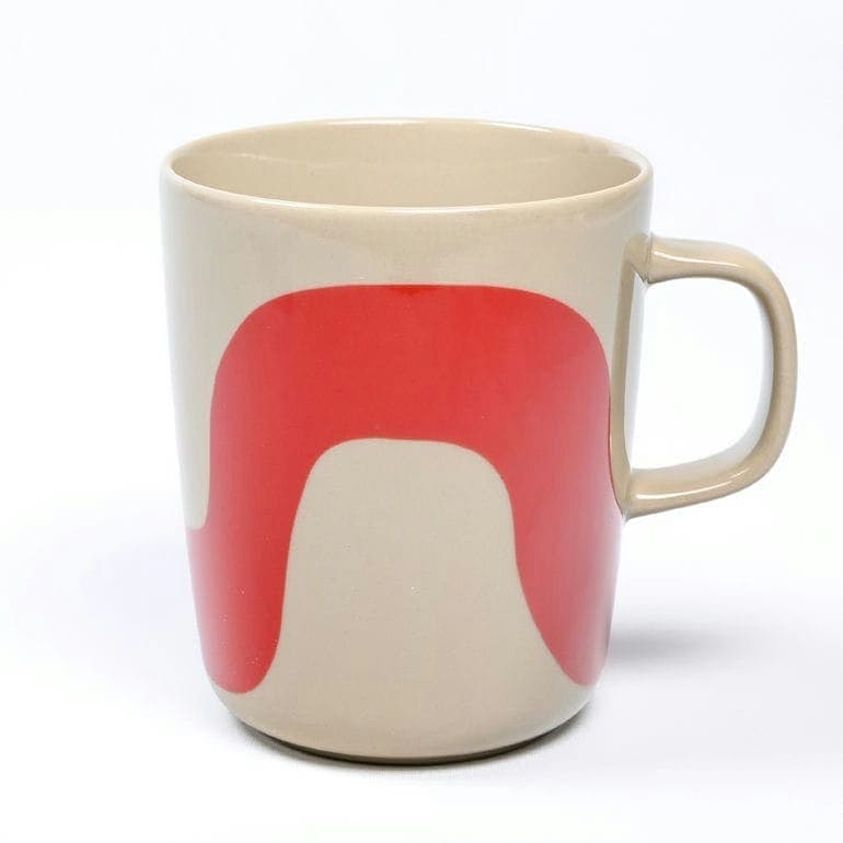 【名入れ可有料】マリメッコ marimekko マグカップ コップ 250ml ペア 2個セット Oiva Seireeni テラ×グリーン×レッド 072580 863 北欧食器 洋食器【スペシャルラッピング660円(別売り)】
