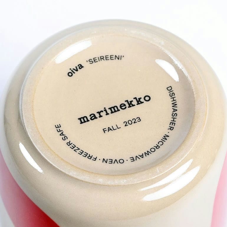 【名入れ可有料】マリメッコ marimekko マグカップ コップ 250ml ペア 2個セット Oiva Seireeni テラ×グリーン×レッド 072580 863 北欧食器 洋食器【スペシャルラッピング660円(別売り)】