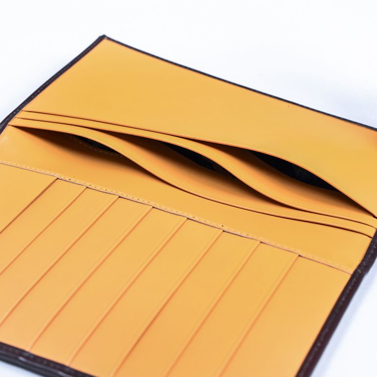 エッティンガー ETTINGER 財布 長札 長財布 小銭入れナシ メンズ ブライドルレザー バイカラー BH806AJR NUT ナッツ  箔押し名入れ可有料 【スペシャルラッピング660円(別売り)】