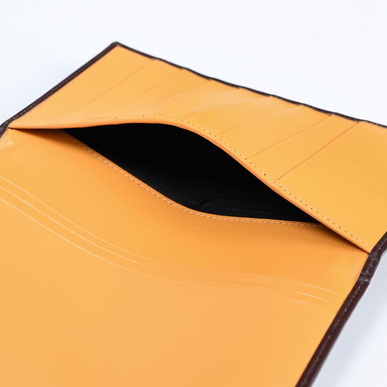 エッティンガー ETTINGER 財布 長札 長財布 小銭入れナシ メンズ ブライドルレザー バイカラー BH806AJR NUT ナッツ  箔押し名入れ可有料 【スペシャルラッピング660円(別売り)】