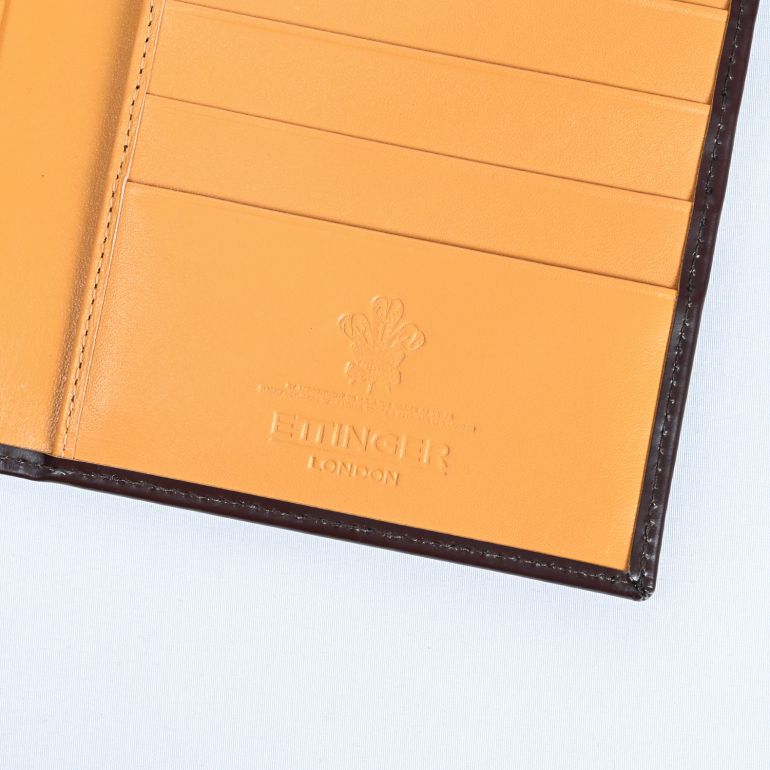 エッティンガー ETTINGER 財布 長札 長財布 小銭入れナシ メンズ ブライドルレザー バイカラー BH806AJR NUT ナッツ  箔押し名入れ可有料 【スペシャルラッピング660円(別売り)】