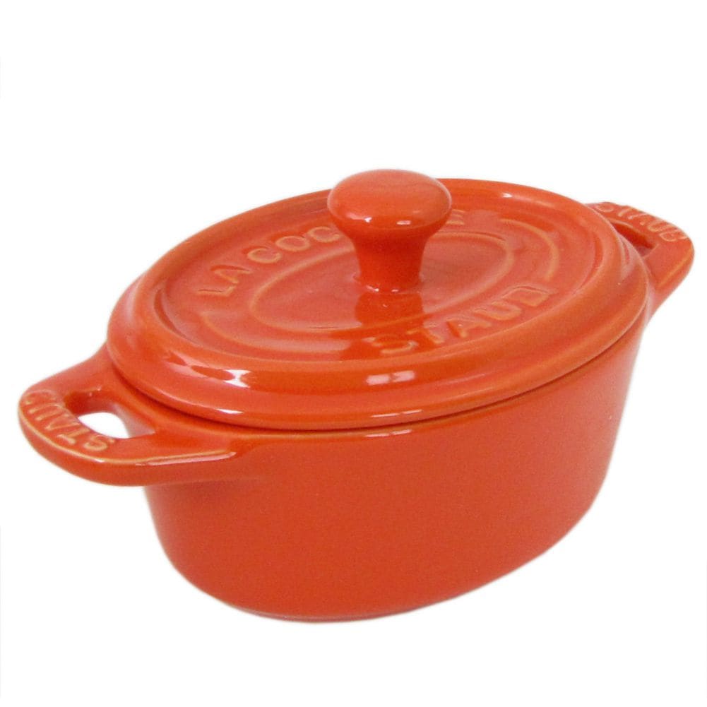 ストウブ staub 鍋 セラミック 11cm ミニココット オーバル オレンジ