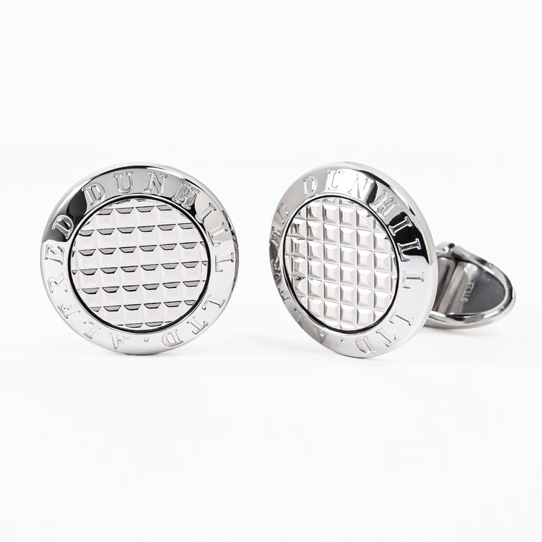 【名入れ可有料】ダンヒル dunhill カフス カフリンクス カフスボタン ADコイン ホブネイル メンズ シルバー DU25RUS8202040 英国<br>【スペシャルラッピング660円(別売り)】
