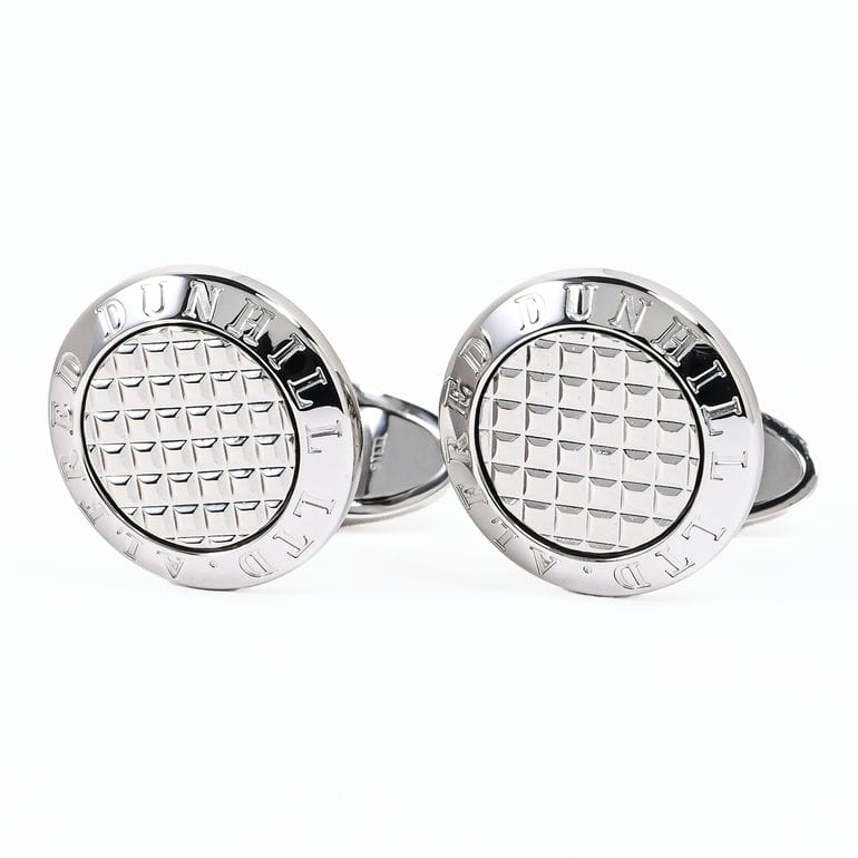 【名入れ可有料】ダンヒル dunhill カフス カフリンクス カフスボタン ADコイン ホブネイル メンズ シルバー DU25RUS8202040 英国<br>【スペシャルラッピング660円(別売り)】