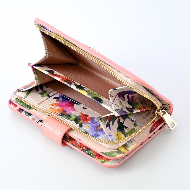 FURLA 花柄 まぎれこん 二つ折り財布 フルラ ボタニカル バビロン