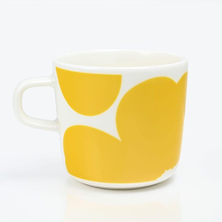 マリメッコ marimekko コーヒーカップ マグカップ 200ml Unikko ウニッコ ホワイト×イエロー 73179 073179 120 【スペシャルラッピングB対応(別売り)】 洋食器 テーブルウェア 北欧食器 北欧デザイン 名入れ可（工賃別売り）