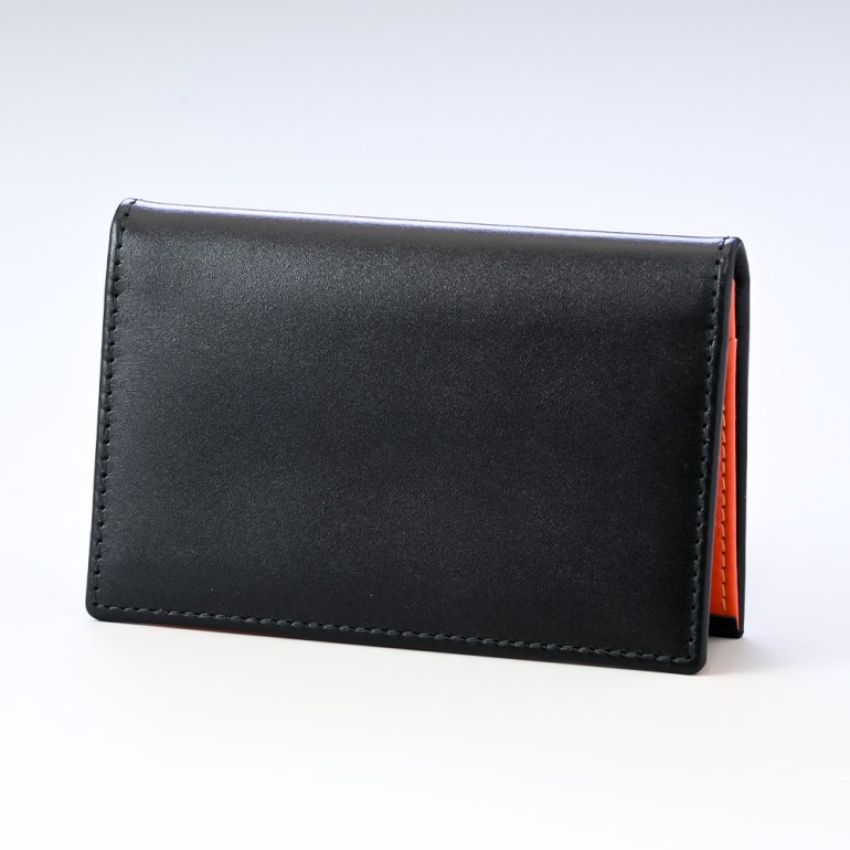 エッティンガー ETTINGER 名刺入れ カードケース ロイヤルコレクション メンズ ST143J ORANGE ブラック×オレンジ 【スペシャルラッピング660円(別売り)】