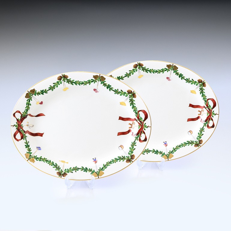 2個セット ロイヤルコペンハーゲン スターフルーテッド プレート クリスマス オーバルディッシュ 37cm 2503375 日本未発売 1017443 北欧食器 洋食器 【スペシャルラッピング1100円(別売り)】
