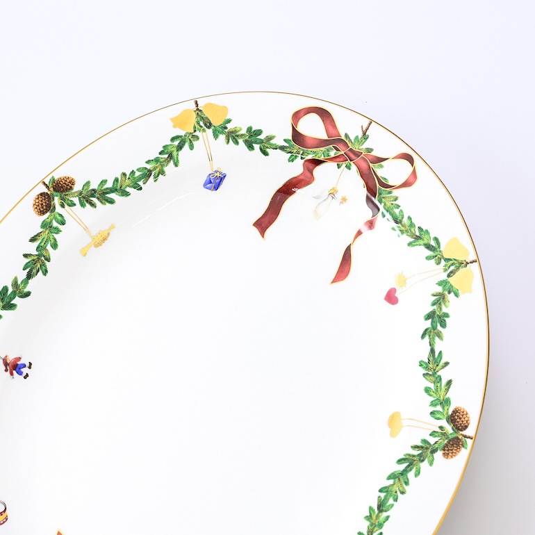 2個セット ロイヤルコペンハーゲン スターフルーテッド プレート クリスマス オーバルディッシュ 37cm 2503375 日本未発売 1017443 北欧食器 洋食器 【スペシャルラッピング1100円(別売り)】
