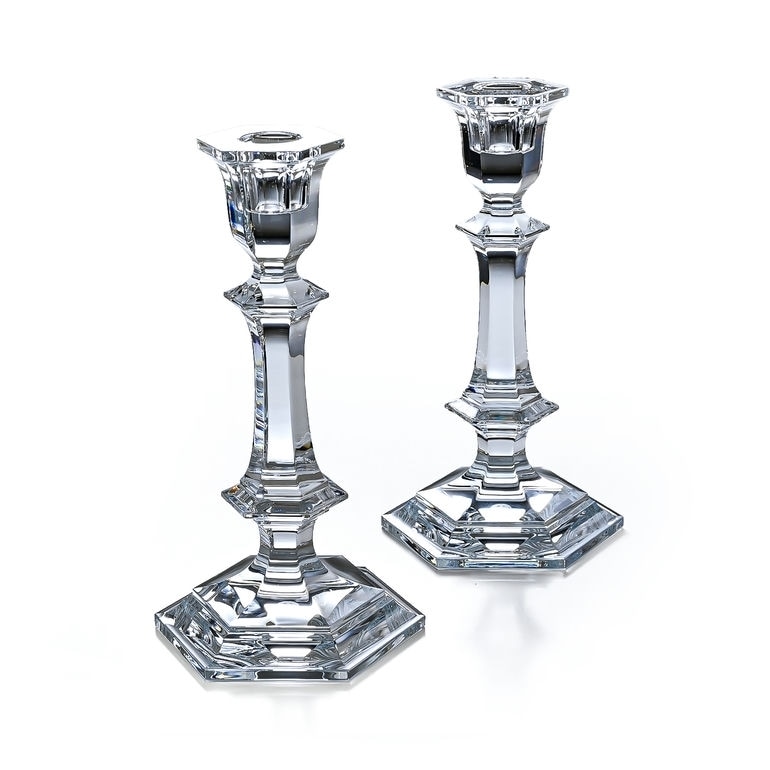 バカラ　アルクールブジョワール　ペア　キャンドルホルダー バカラ 名入れ対応 Baccarat キャンドルスティック ペア アルクール