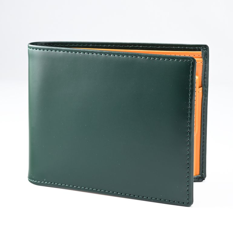 エッティンガー ETTINGER 二つ折り財布 メンズ ブライドルレザー バイカラー BH141JR グリーン  箔押し名入れ可有料 【スペシャルラッピング660円(別売り)】